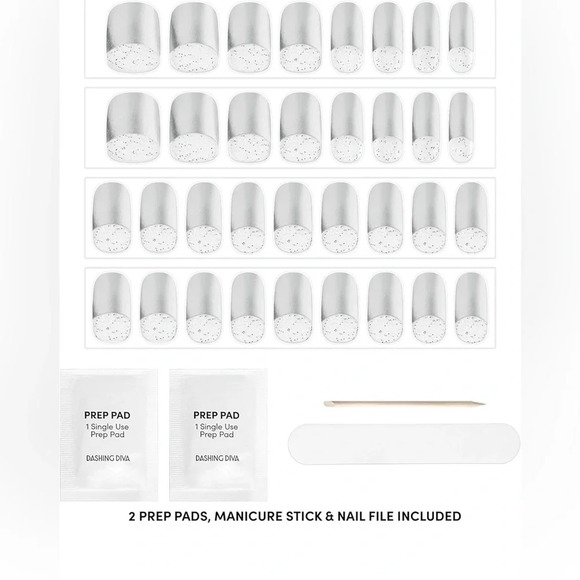 2 Dashing Diva Glaze Holiday Christmas Nail Strips- Silver Bells Yuletide Magic - Picture 8 of 11